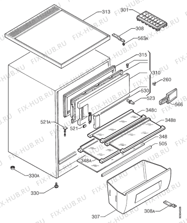 Взрыв-схема холодильника Aeg OEKO S.1449-4TK - Схема узла Housing 001